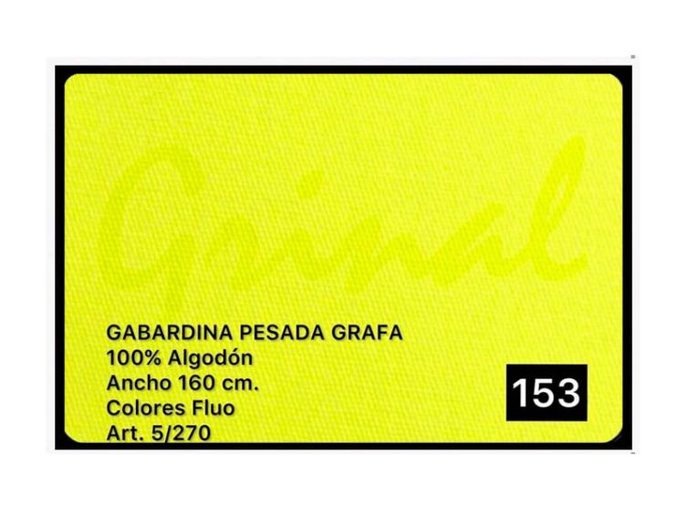 5/270 – Gabardina Pesada Grafa Fluo Base 100% Algodon 1,60 De Ancho X 1 Mt