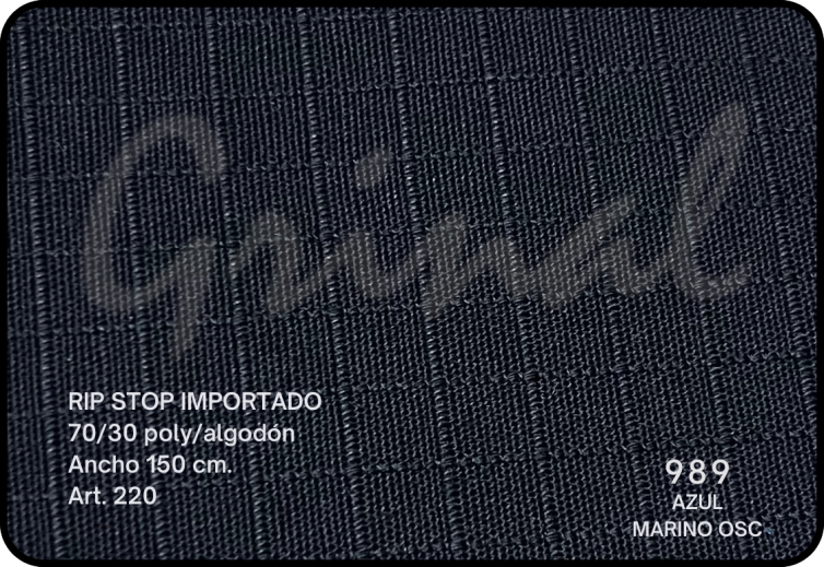 220 – Rip Stop Importado Base 70%/%30 – Poly/Alg 1,50 De Ancho X 1 Mt